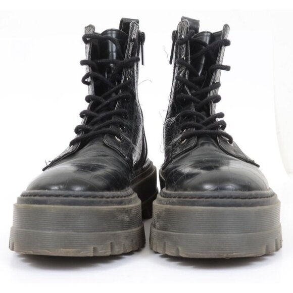 Bershka Women's 8 (38) Lace-up Ankle Boots Vegan Sustainable Platform Combat Got - Picture 6 of 11